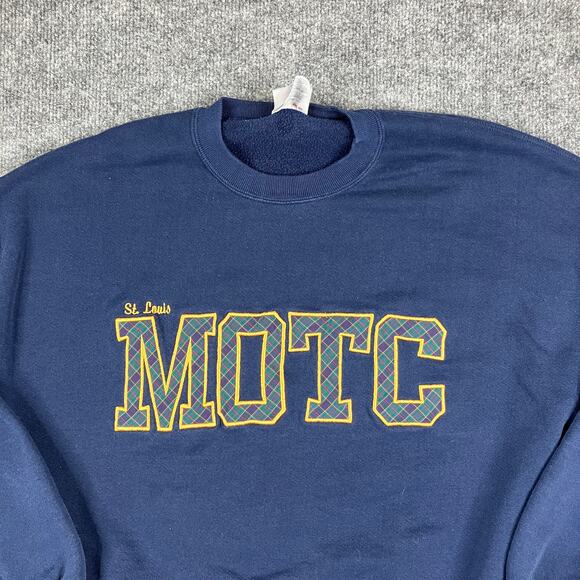 Jerzees Crewneck Sweatshirt Mens Size XL Blue MOTC Graphic Vintage - Picture 1 of 7